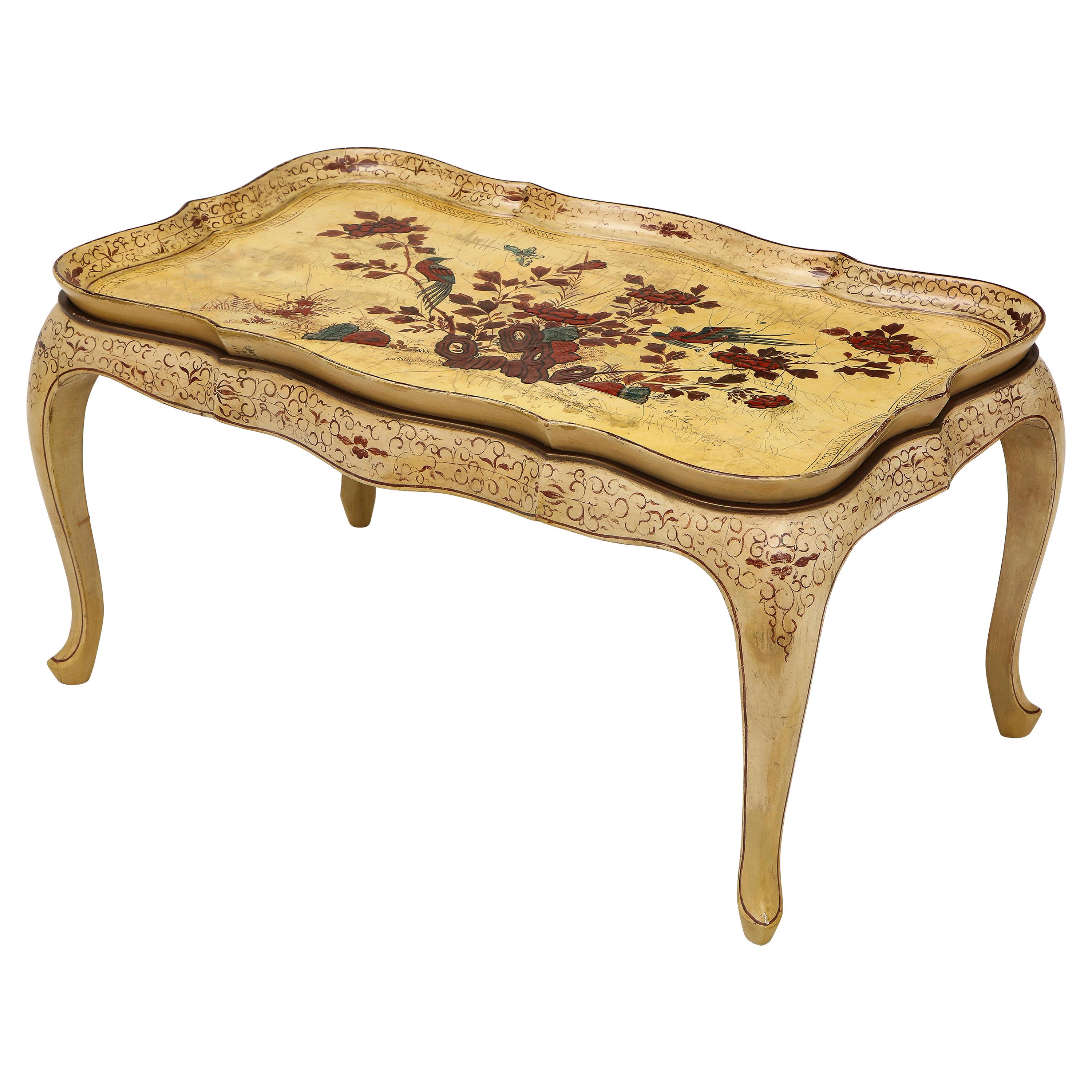 Table basse à plateau de style Louis XV Chinoiserie en vente