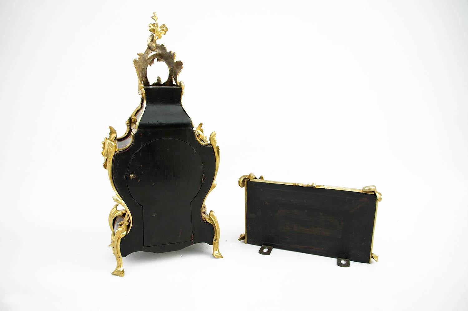 Louis XV Style Clock and its Console in Scale and Gilt Bronze, 19th Century 6