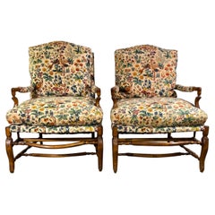 Ensemble de 2 fauteuils club de style Louis XV