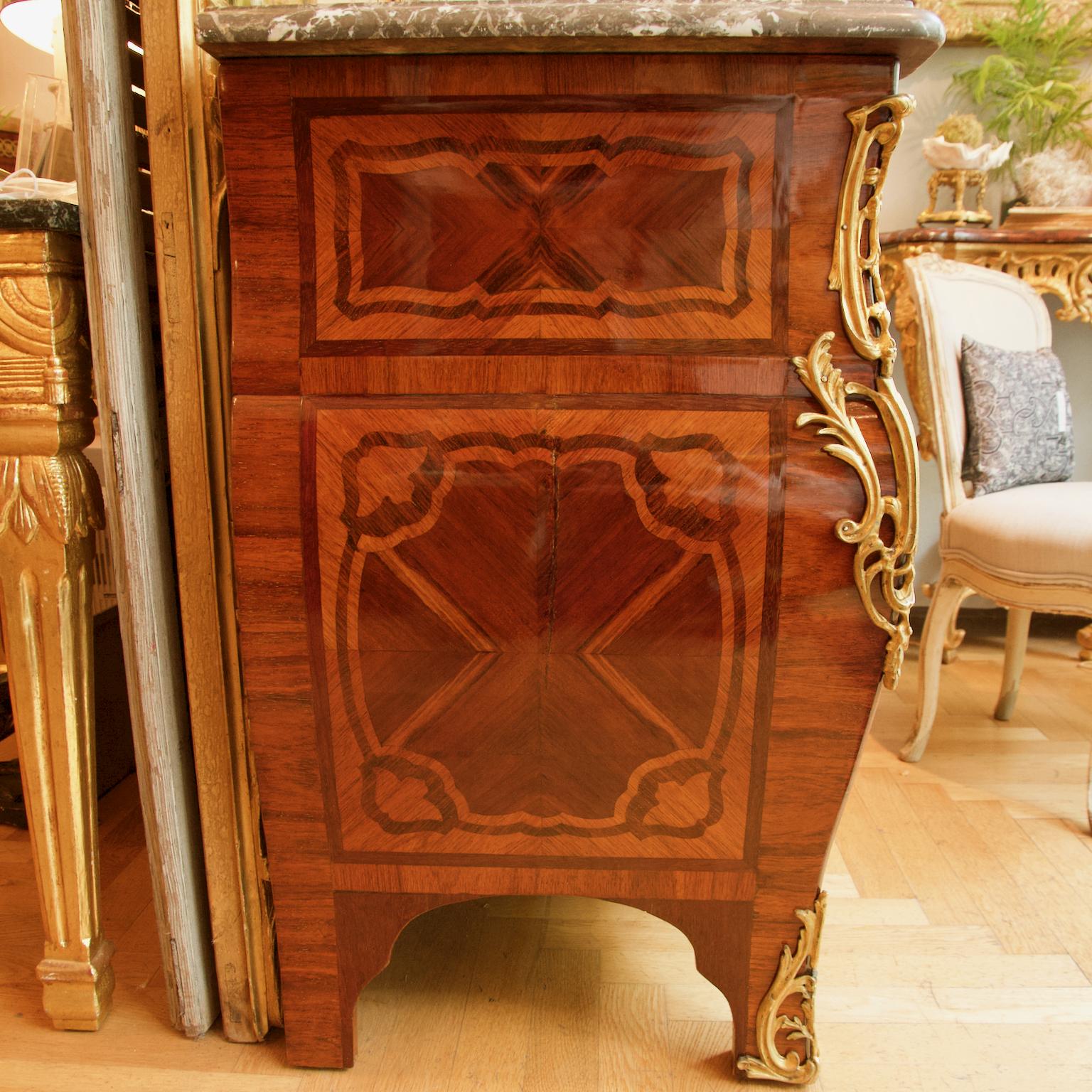 French 19th Century Large Louis XV Style Commode à Tombeau or Chest of Drawers 1