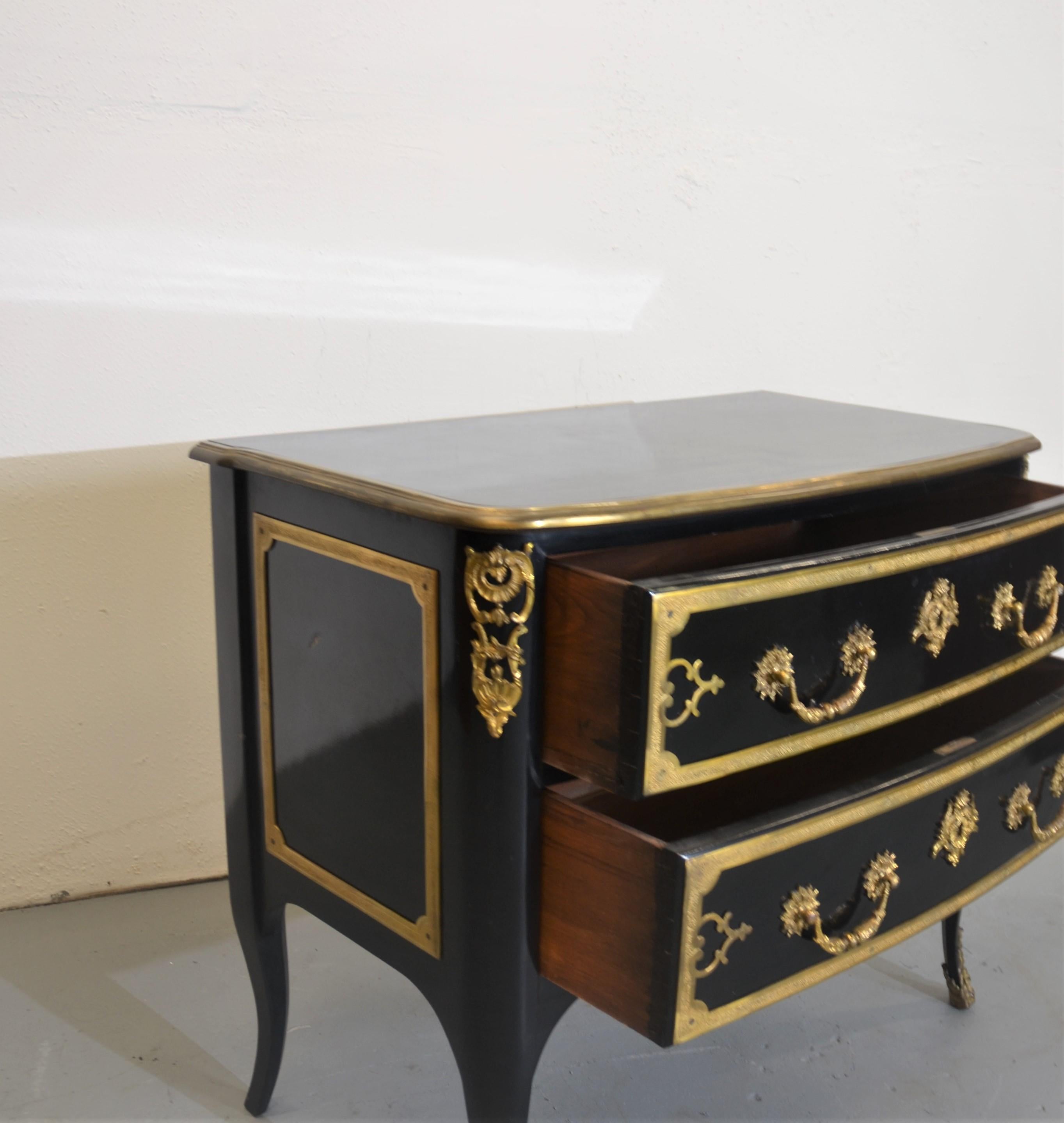 Brass Louis XV Style Commode For Sale