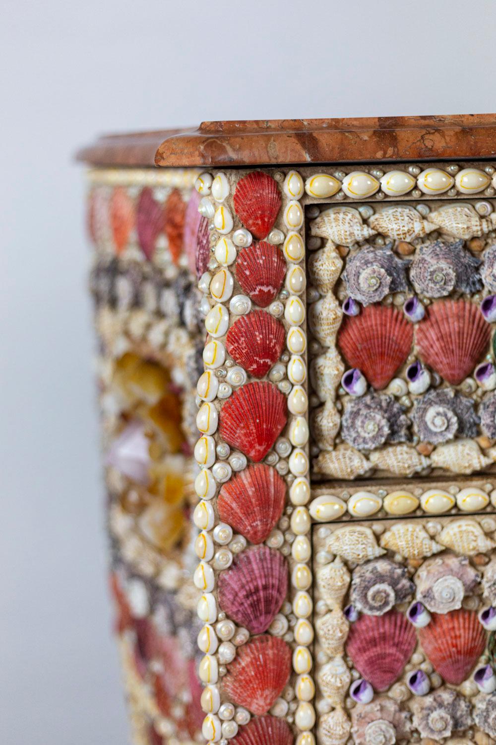 Louis XV Style Commode in Shells and Quartz, Contemporary Work 3