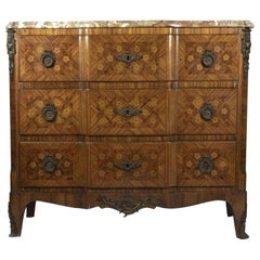 Louis XV Style Commode with Marble Top, Early 20th Century