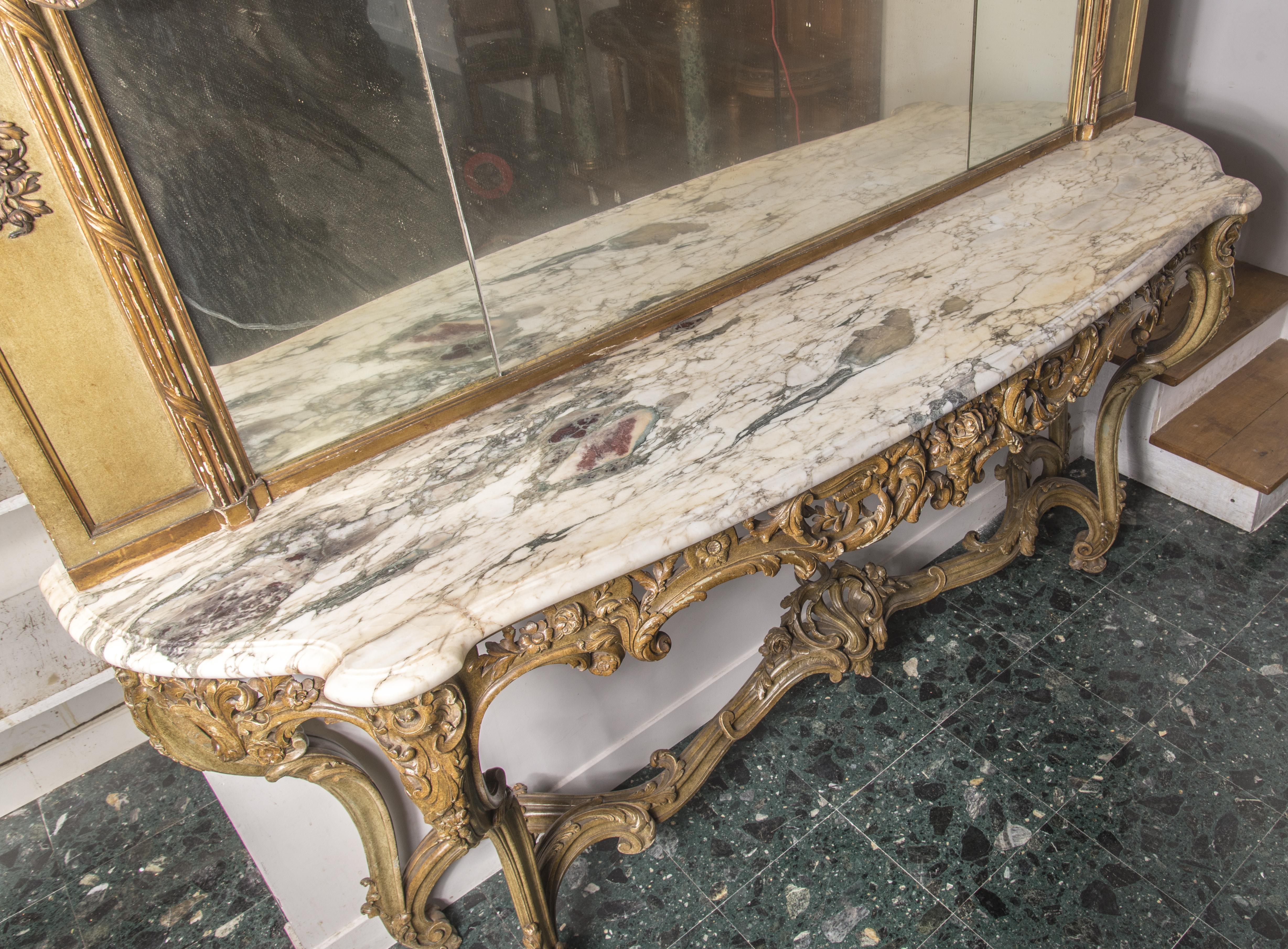 Style Console Louis XV style console and its mirror For Sale at 1stDibs