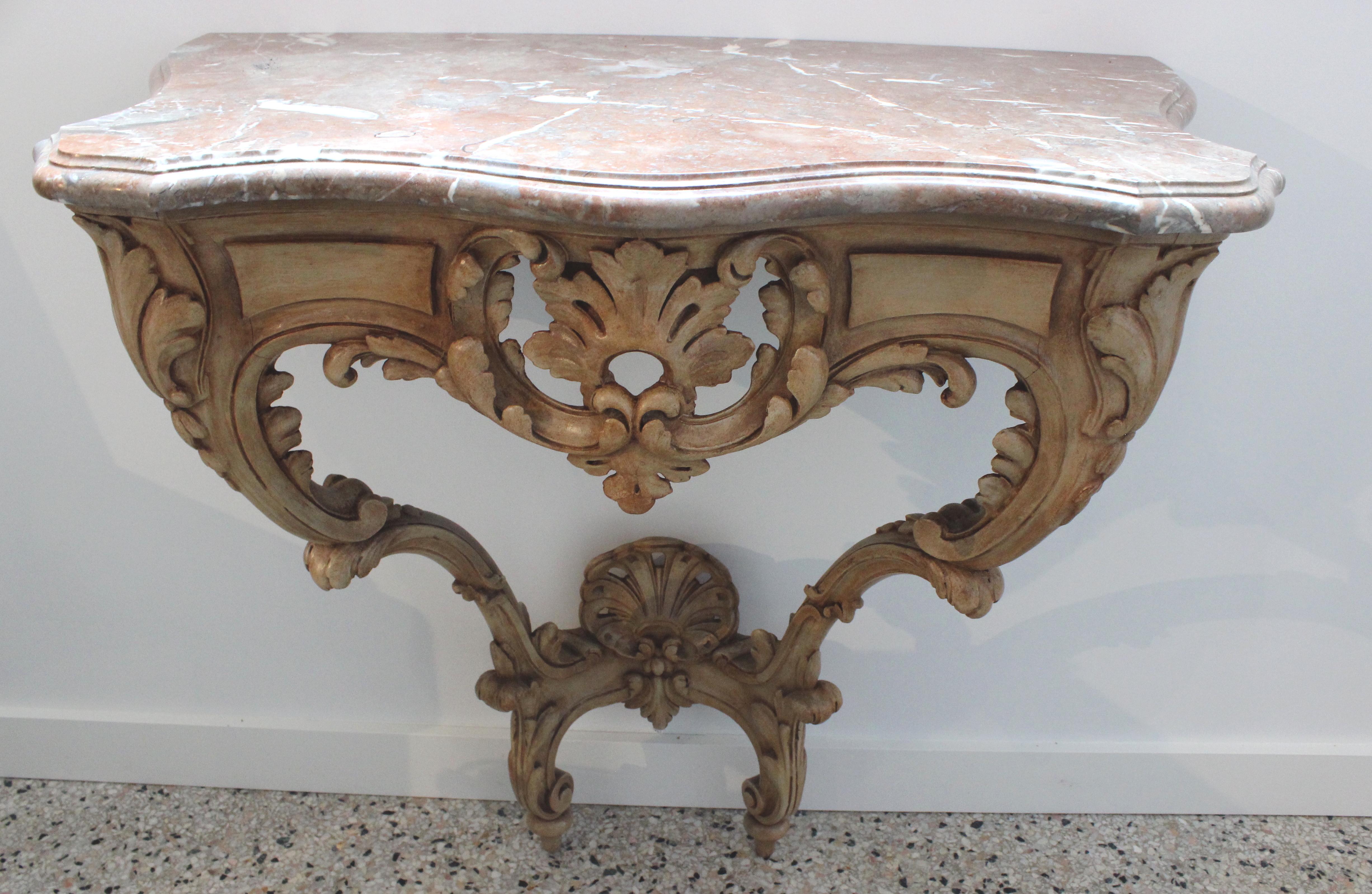 Regence' Style French Wall Mount Console In Good Condition For Sale In West Palm Beach, FL