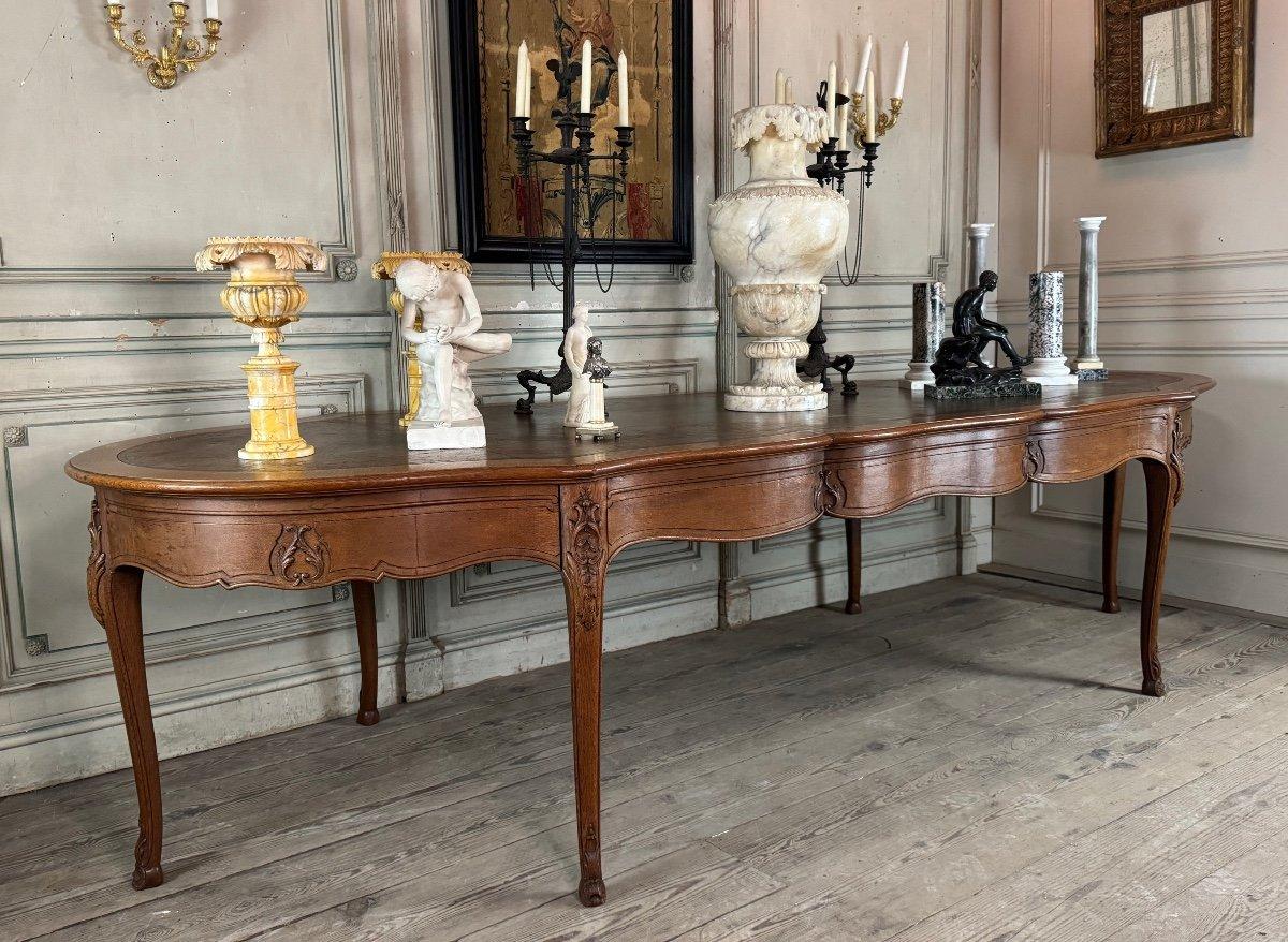 Louis XV Style Console Table Or Library Table In Carved Oak For Sale 2
