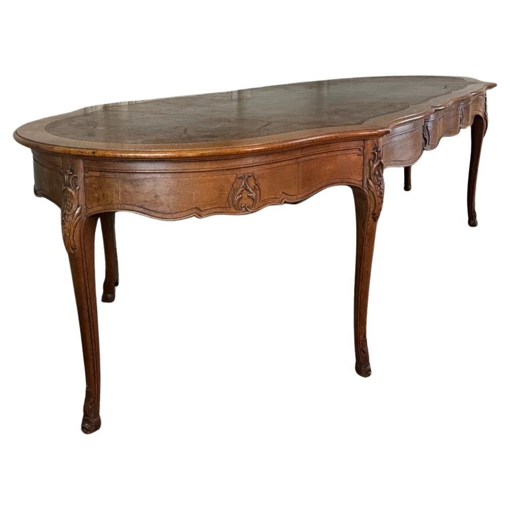 Louis XV Style Console Table Or Library Table In Carved Oak For Sale