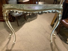 Louis XV -Style Console with Parcel Paint and Parcel Gilt Carvings