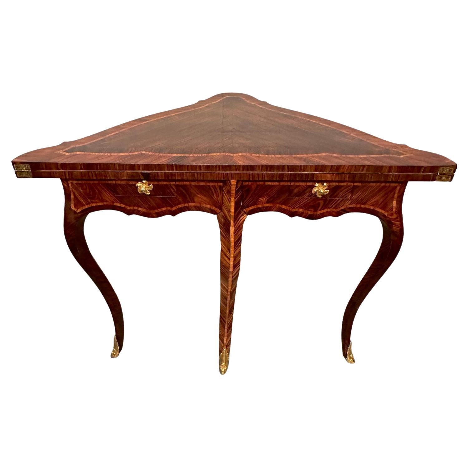 Louis XV Style Corner Game Table For Sale