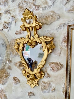 Louis XV style cornucopia mirror in wood and gilding, Spain 1950s