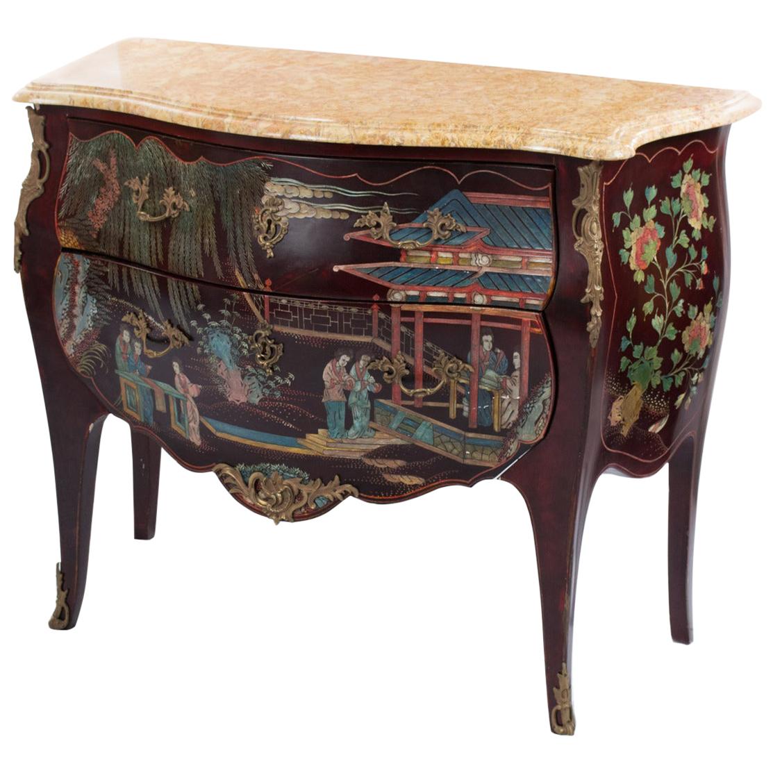 Louis XV Style Coromandel Commode with Marble Top