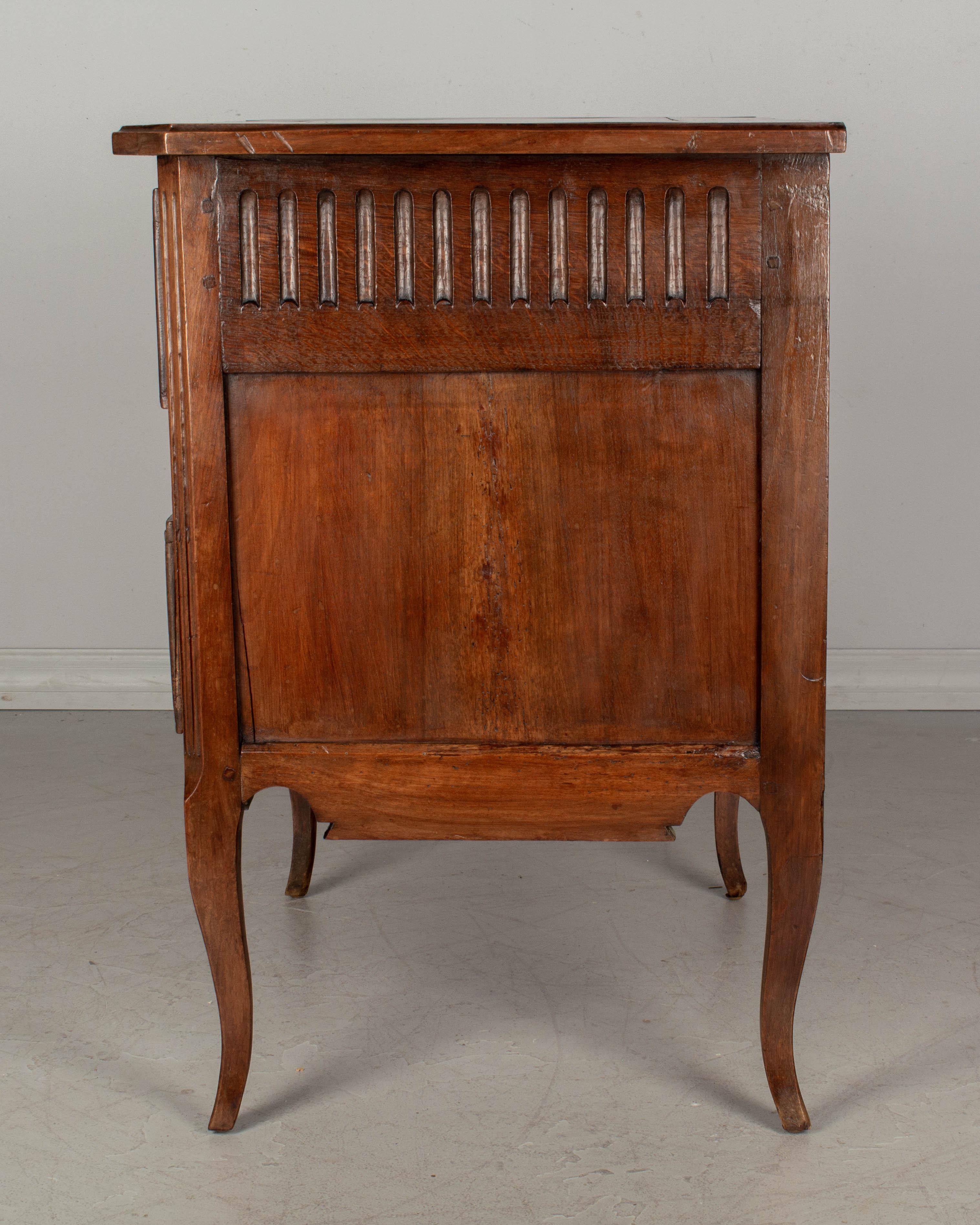 Walnut Louis XV Style Country French Commode