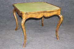 Louis XV Style Country French Felt Top Game Table by Auffray
