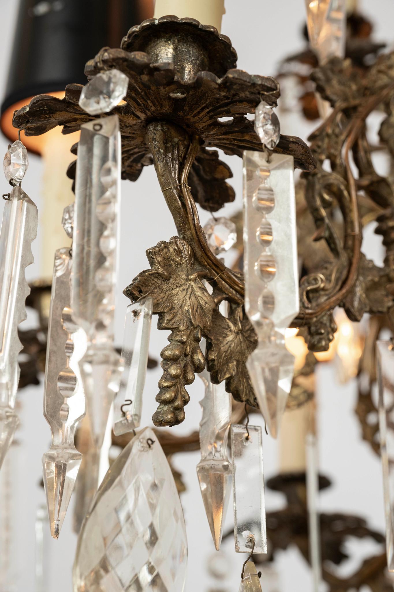 Louis XV Style Crystal Chandelier In Good Condition For Sale In Houston, TX