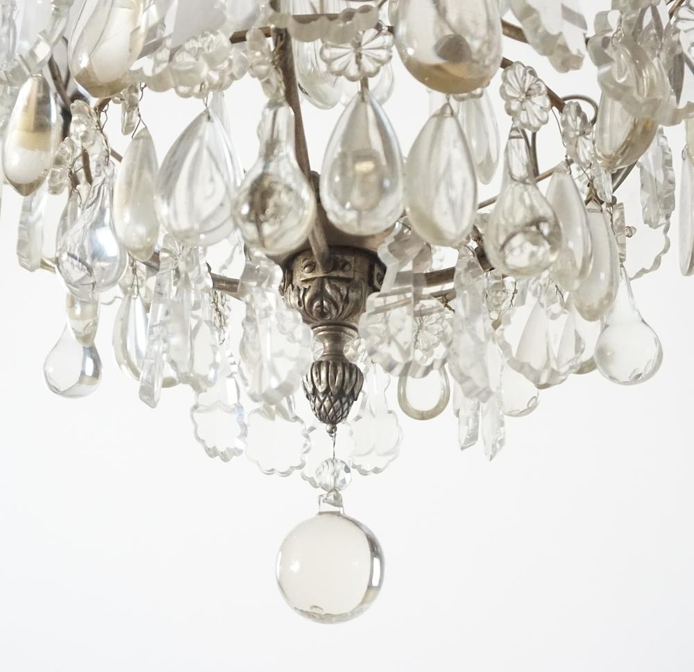 Louis XV Style Crystal Chandelier, France, circa 1930 In Good Condition For Sale In Kinderhook, NY