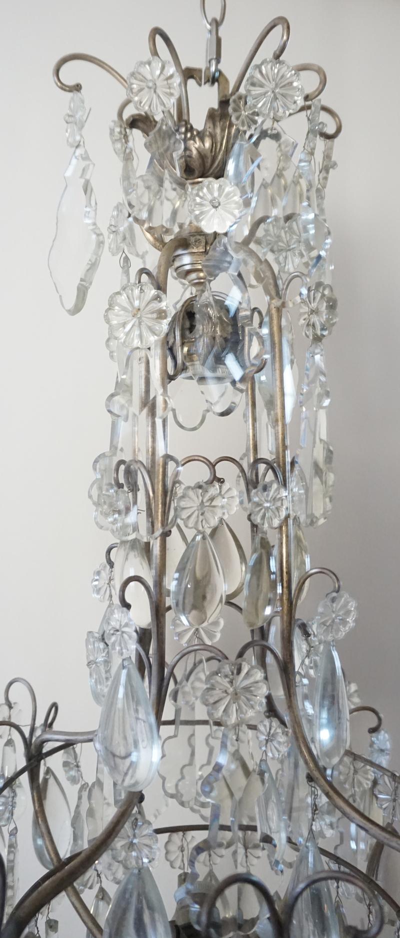 Louis XV Style Crystal Chandelier, France, circa 1930 For Sale 1
