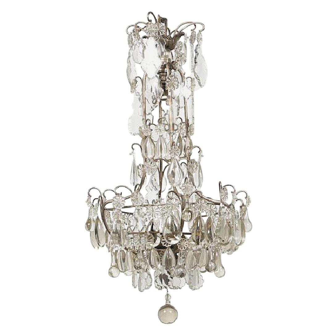 Louis XV Style Crystal Chandelier, France, circa 1930 For Sale