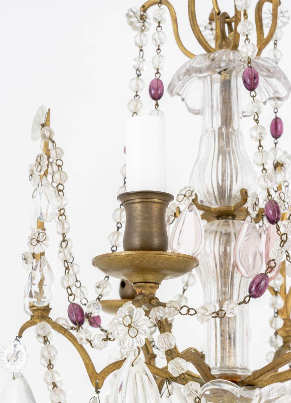 20ième siècle Lustre princesse en cristal de style Louis XV en vente