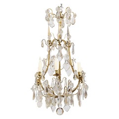 Louis XV Style Cut Crystal and Bronze Chandelier, France, circa 1890