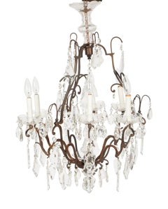 Louis XV Style Cut Glass and Gilt Metal Chandelier 19th/20th Century