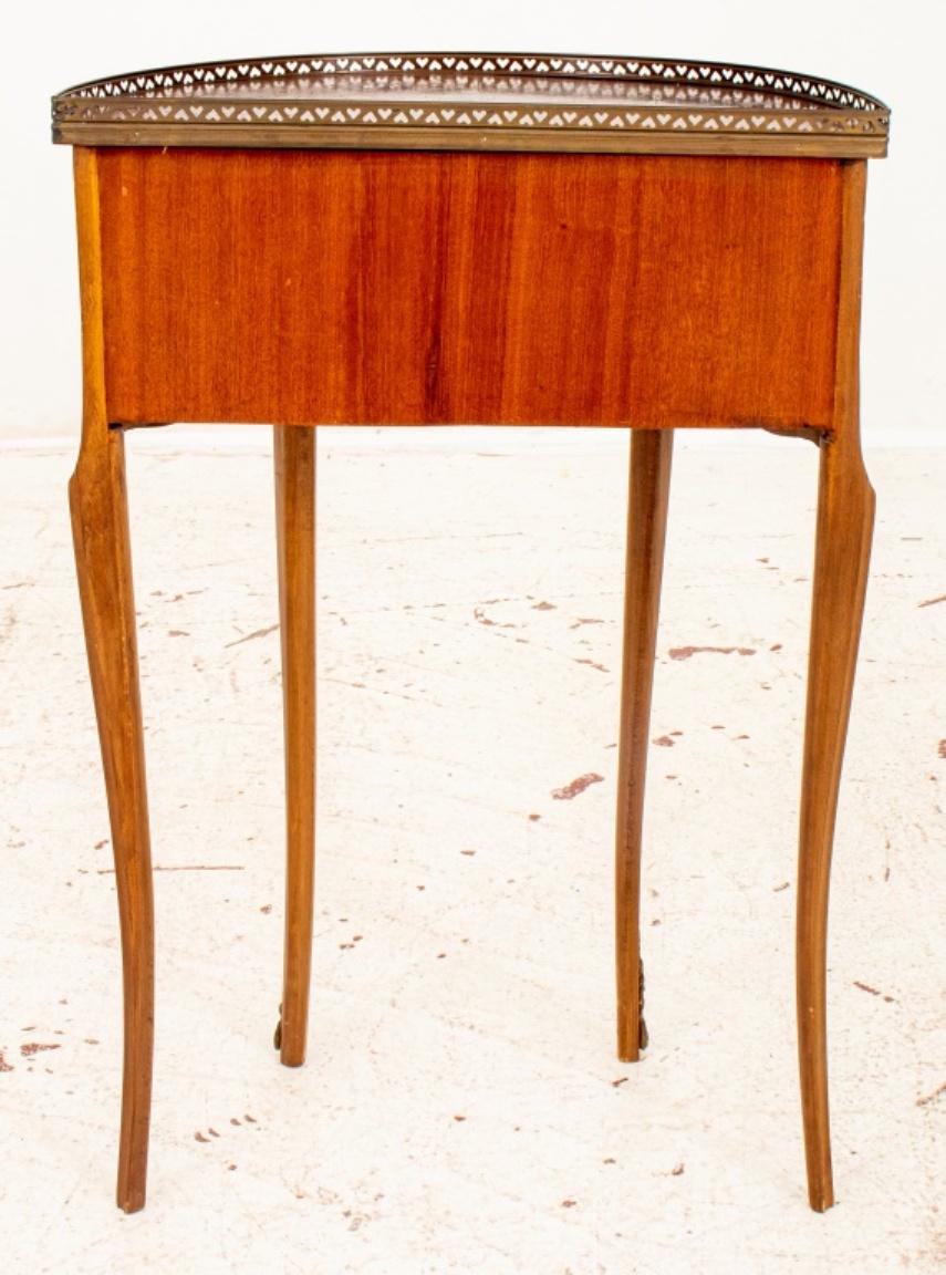 Louis XV Style Demilune Marquetry Nightstand 7