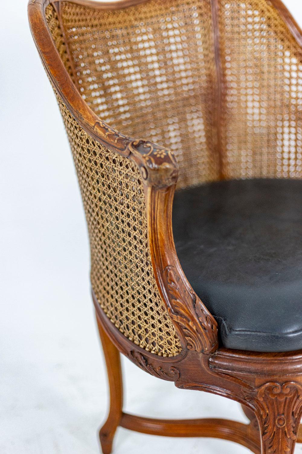 European Louis XV Style Desk Chair in Beech, circa 1900s