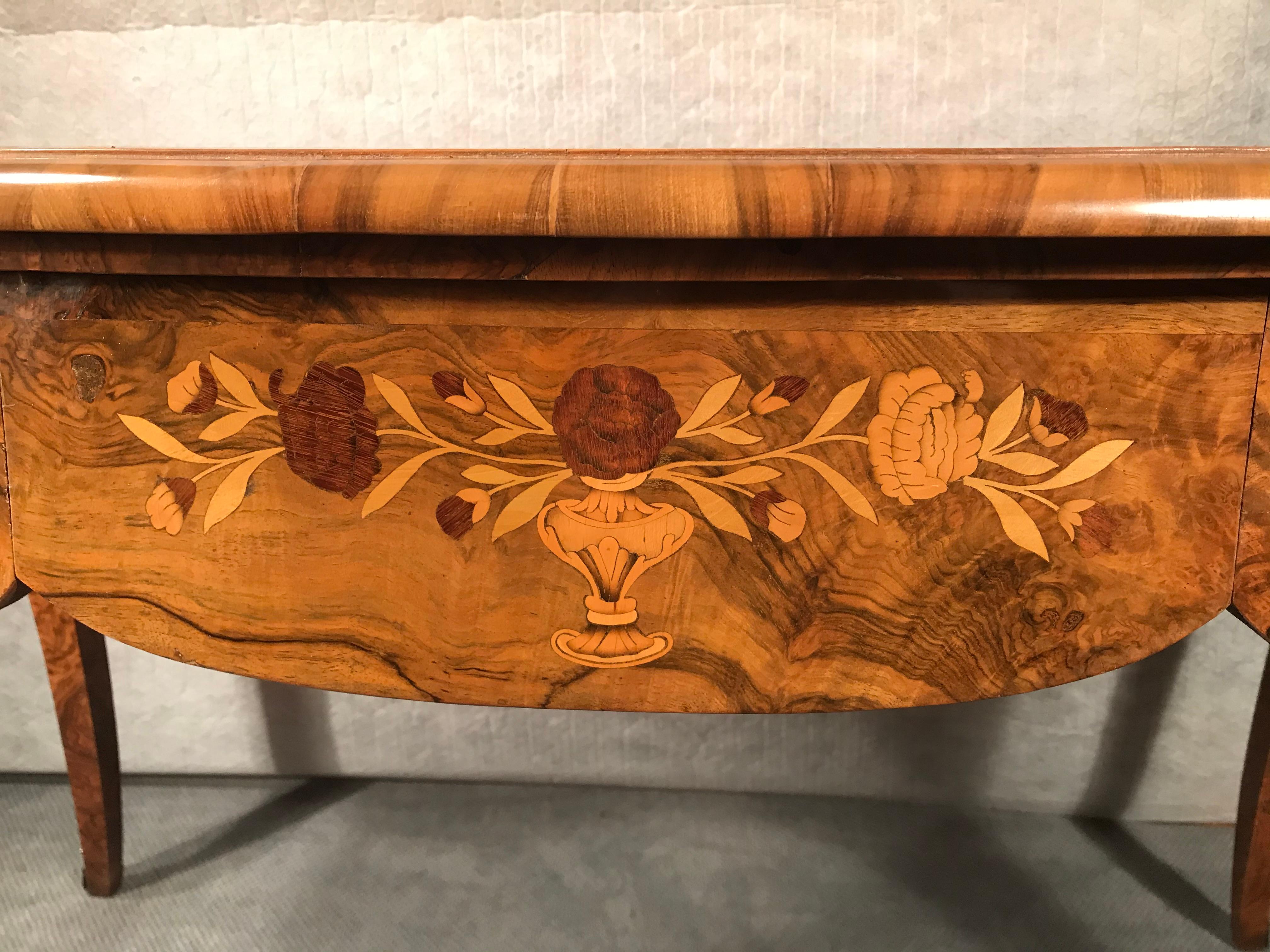 Veneer Louis XV Style Desk, France, End of the 19th Century