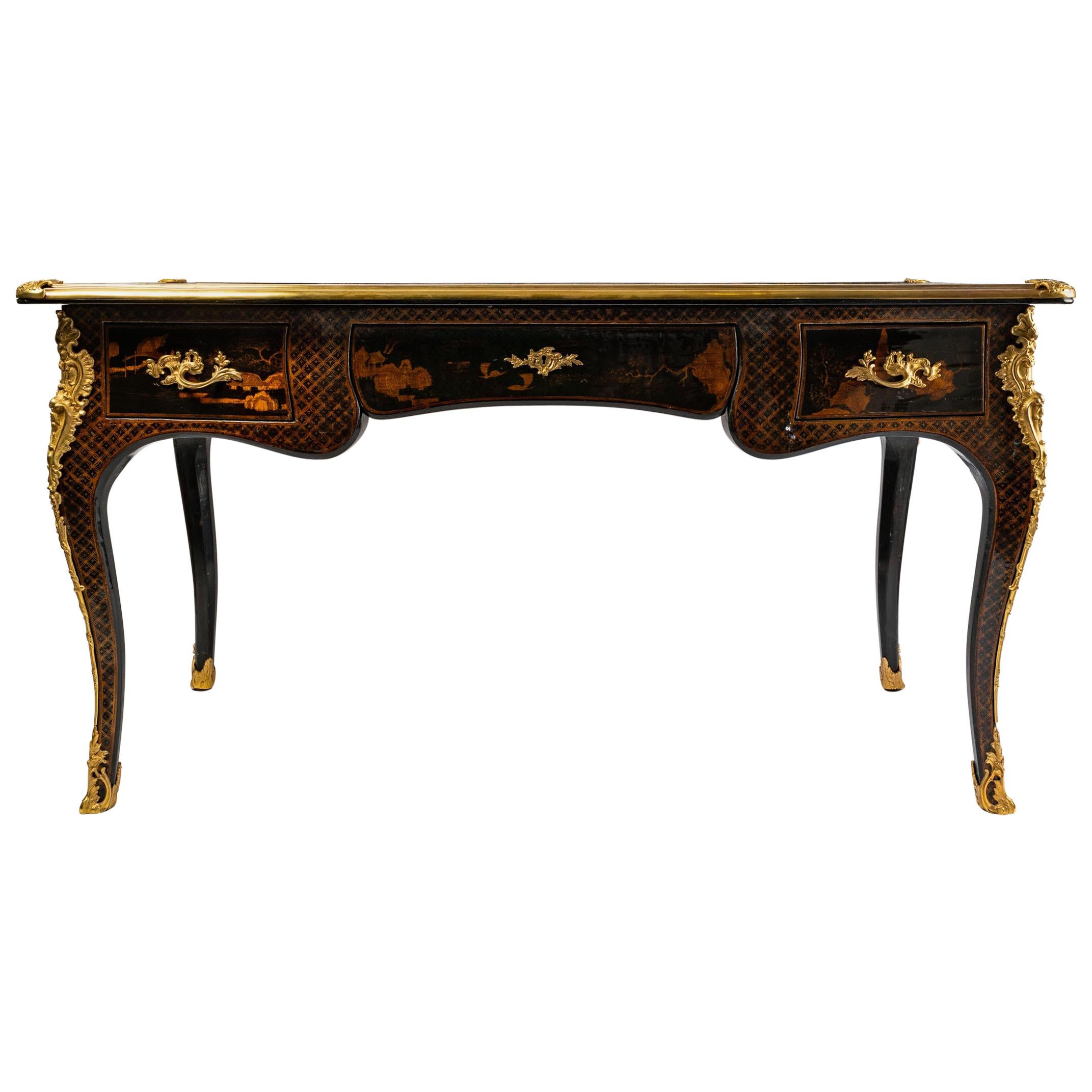 Louis XV Style Desk in Chinese Lacquer