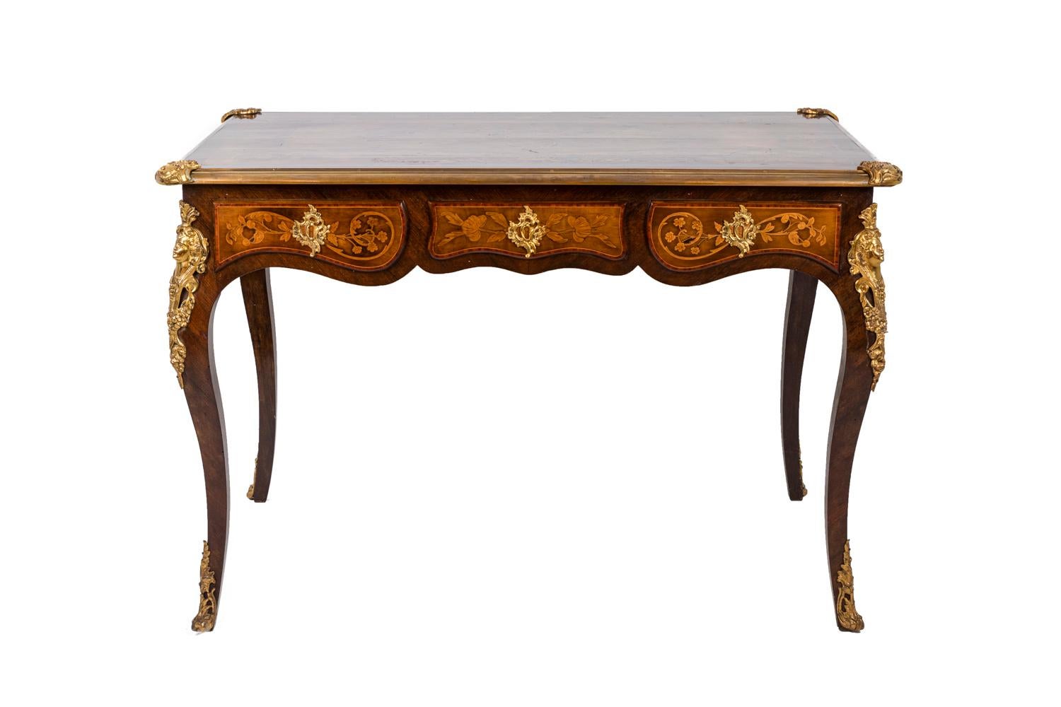 European Louis XV Style Desk in Kingwood, circa 1880