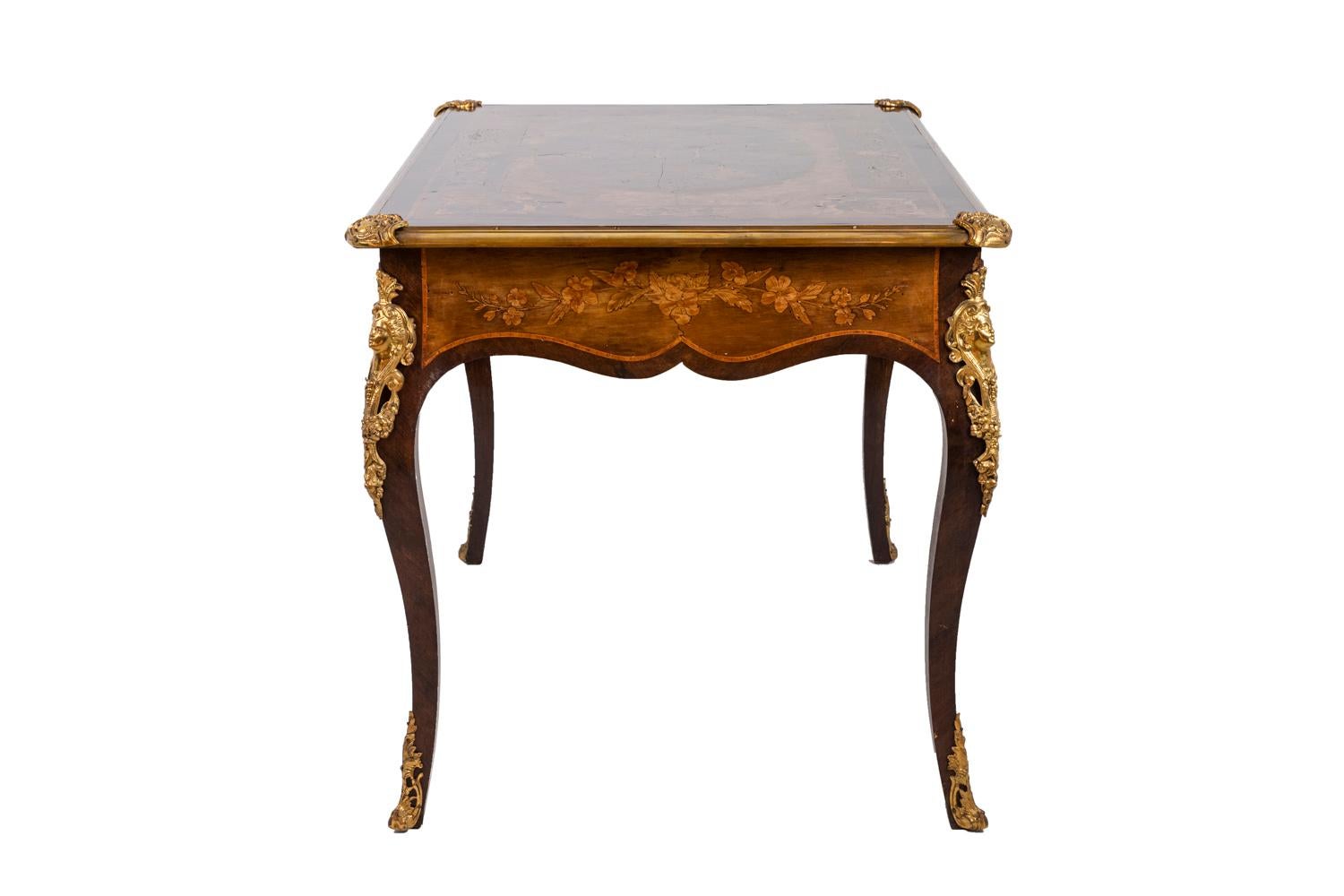 Gilt Louis XV Style Desk in Kingwood, circa 1880