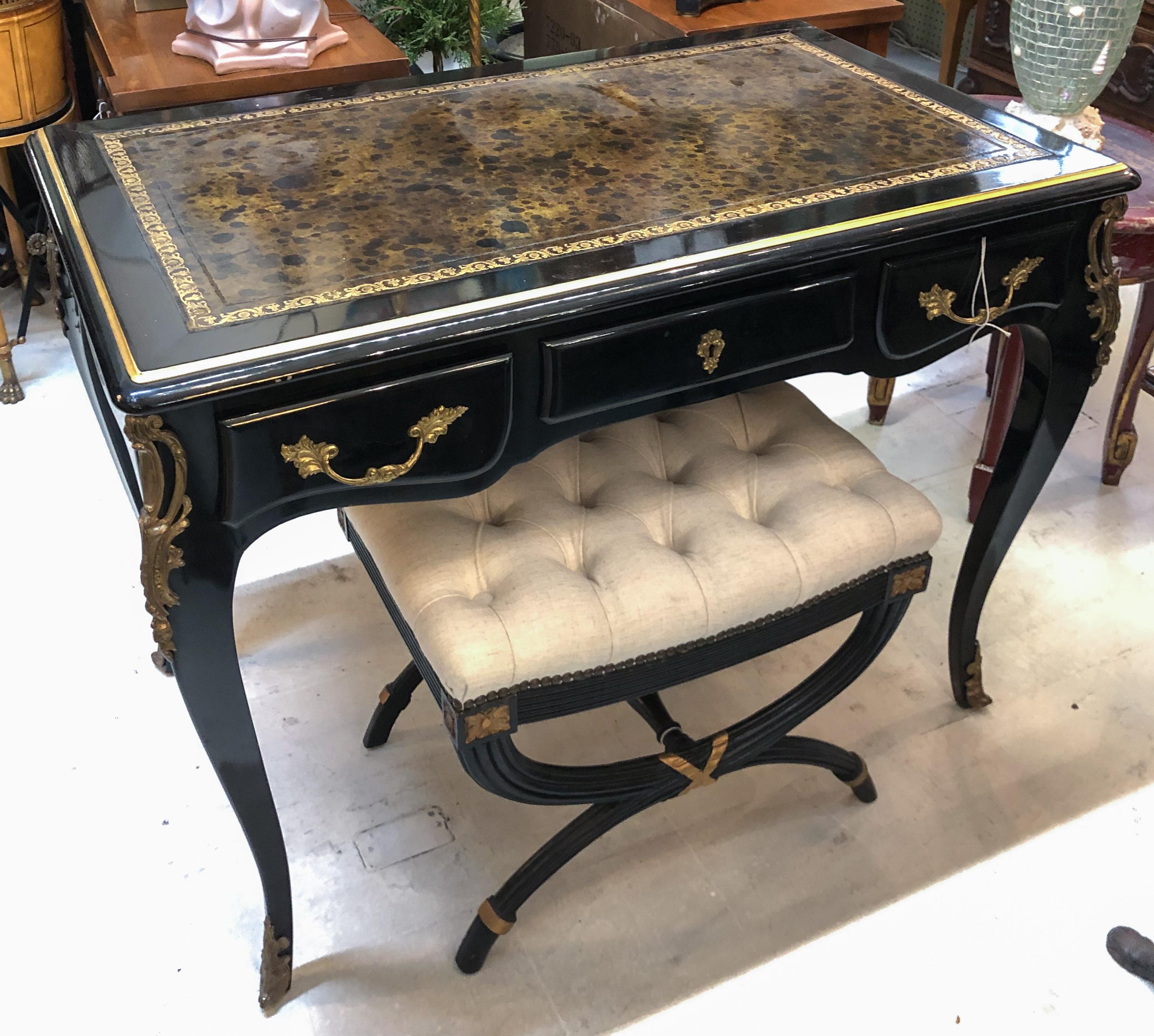 Louis XV Style Desk / Secretary with Neoclassical Stool 4
