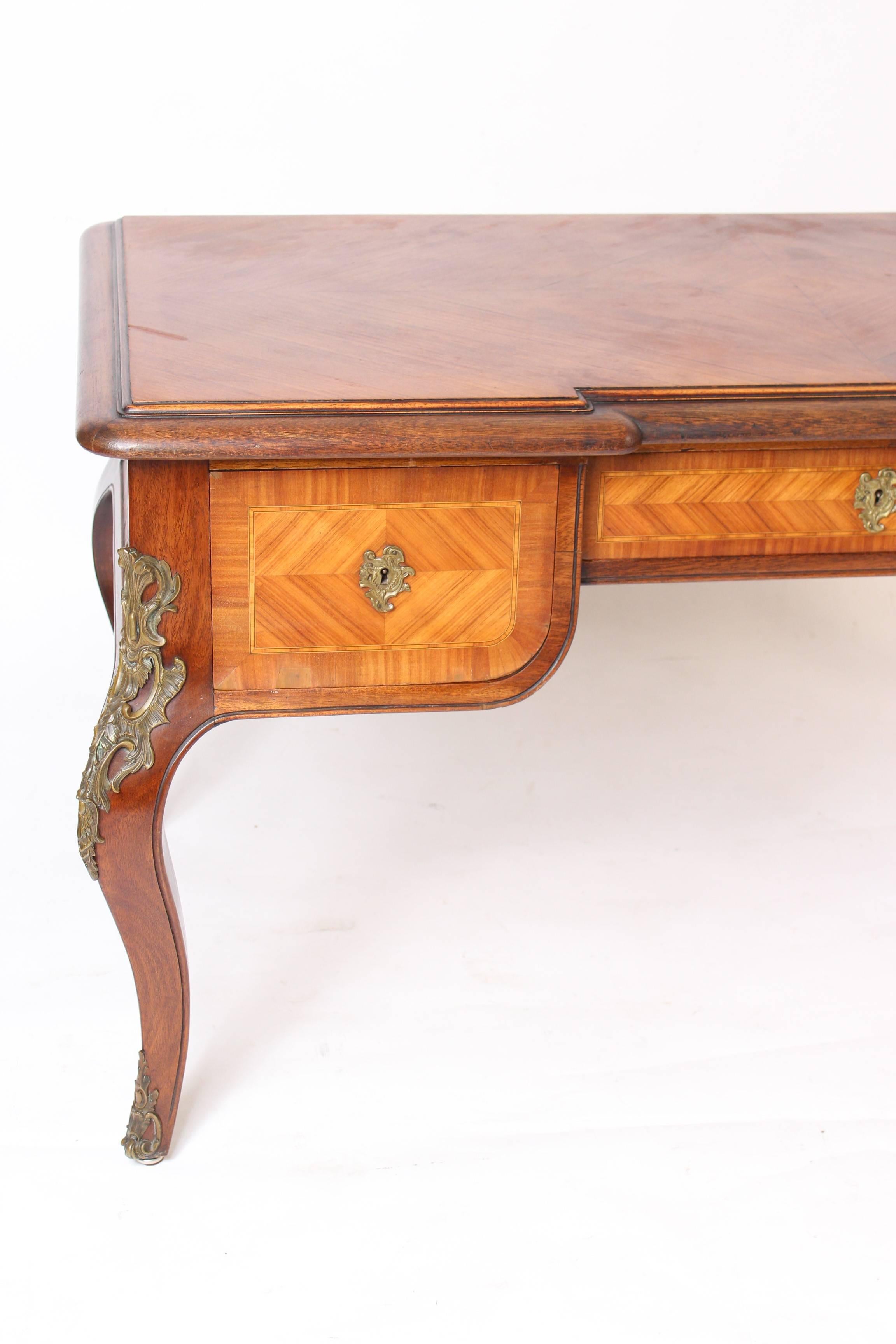 Early 20th Century Louis XV Style Desk with Bronze Mounts