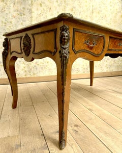 Louis XV Style Desk with Original Bronze Mounts, 19th Century