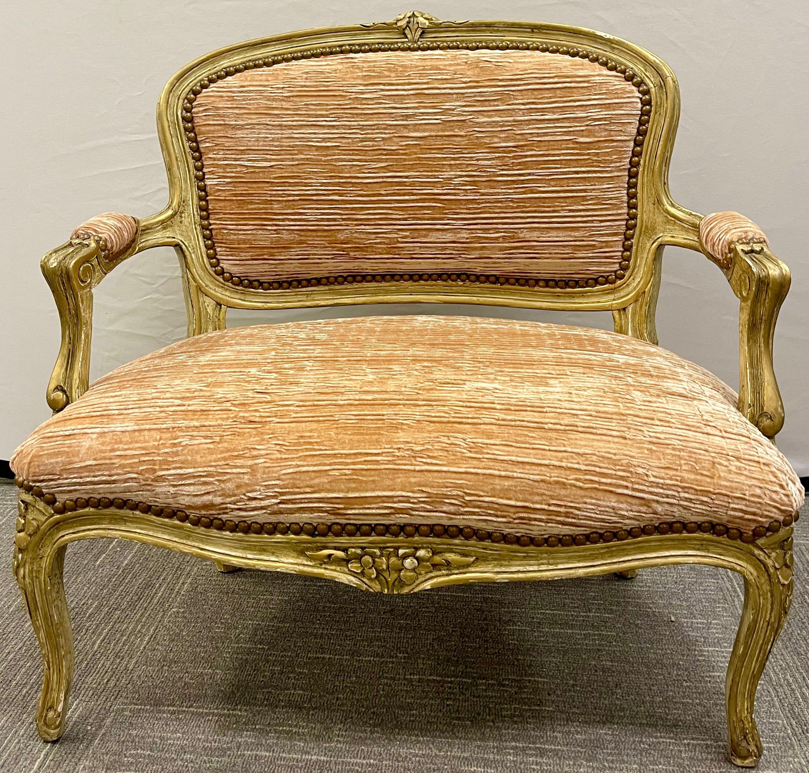 Louis XV Style Diminutive Settee, Loveseat, Painted, French In Good Condition For Sale In Stamford, CT