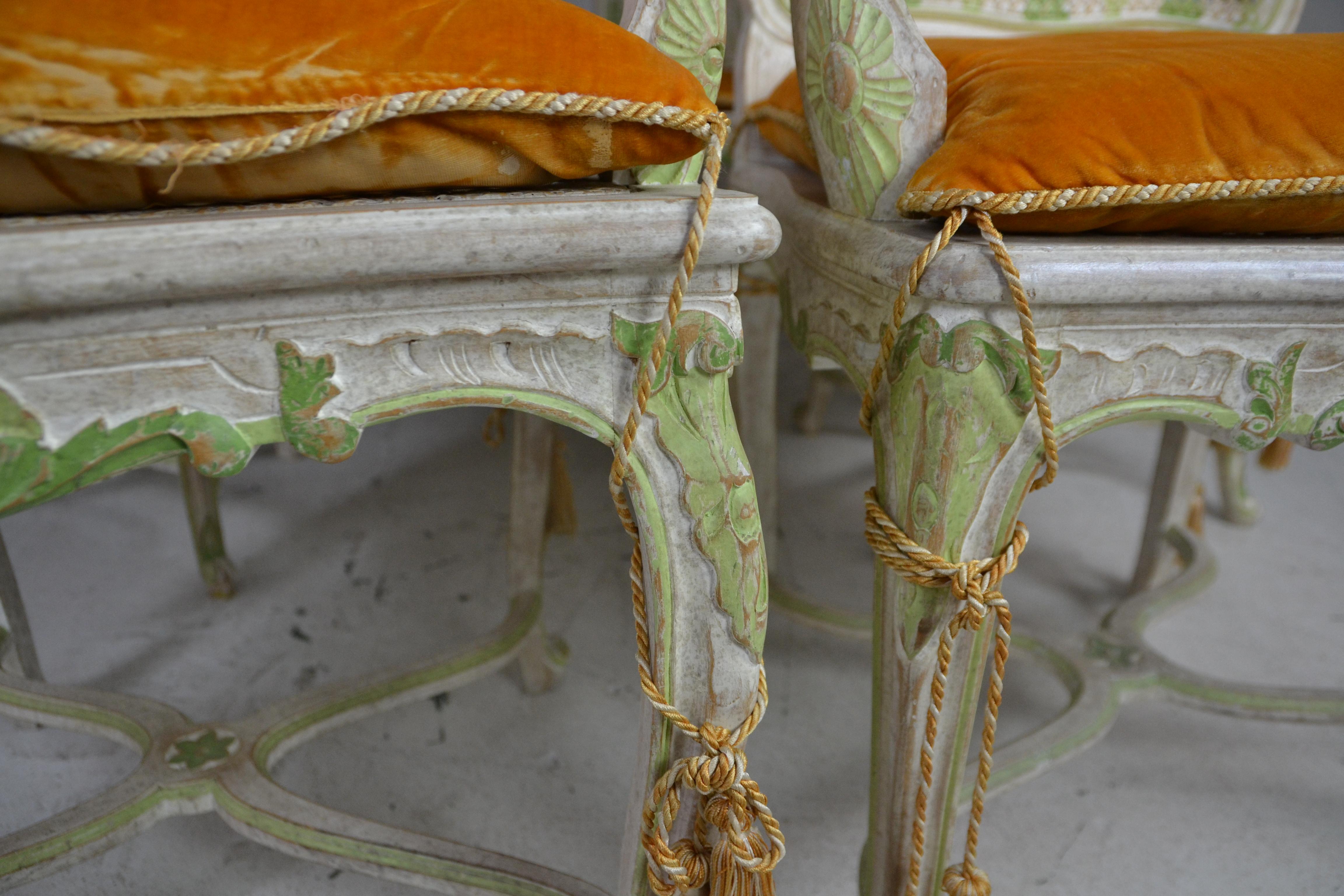 Louis XV Style Dining Chairs Set of 8 In Good Condition In Pomona, CA