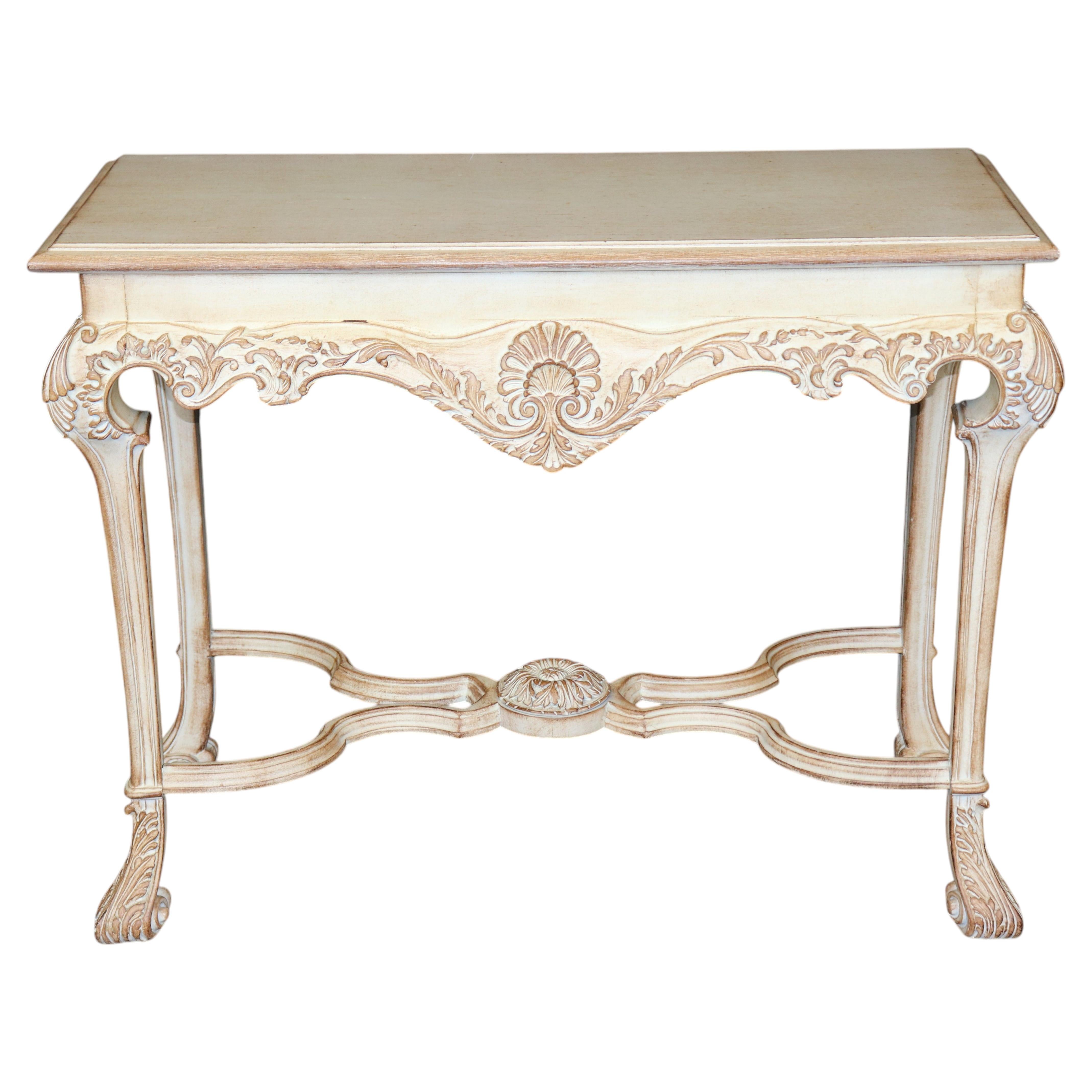 Louis XV Style Distressed Painted Console Table For Sale