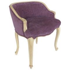Louis XV Style Donghia Fabric Painted Vanity Stool Upholstered