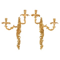 Doré-Bronze-Wandleuchter im Louis XV-Stil