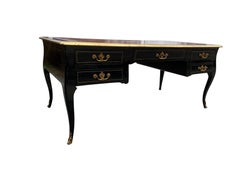 Louis XV Style Ebonized Bureau Plat Attributed to Jansen