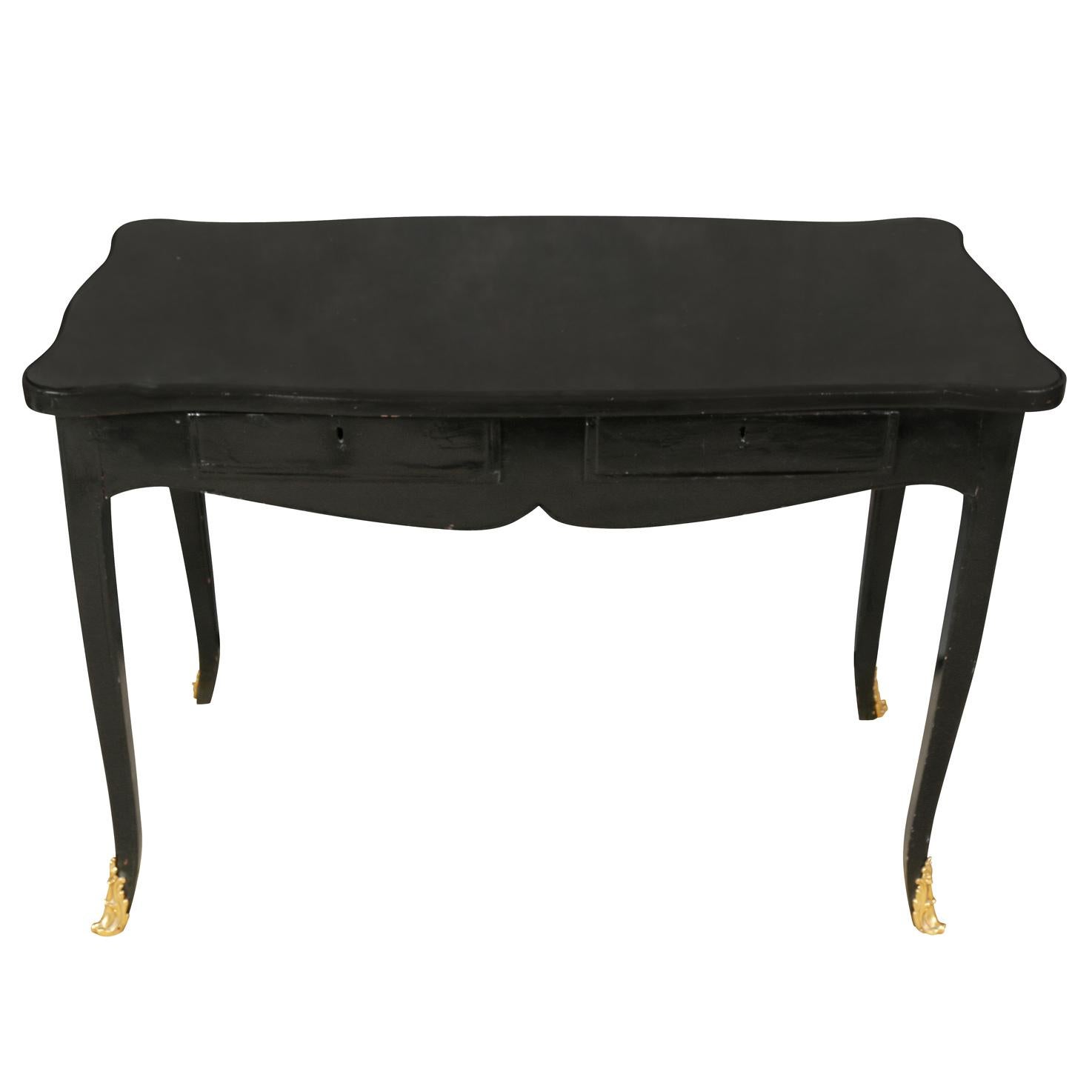Louis XV Style Ebonized Writing Desk In Good Condition For Sale In Locust Valley, NY