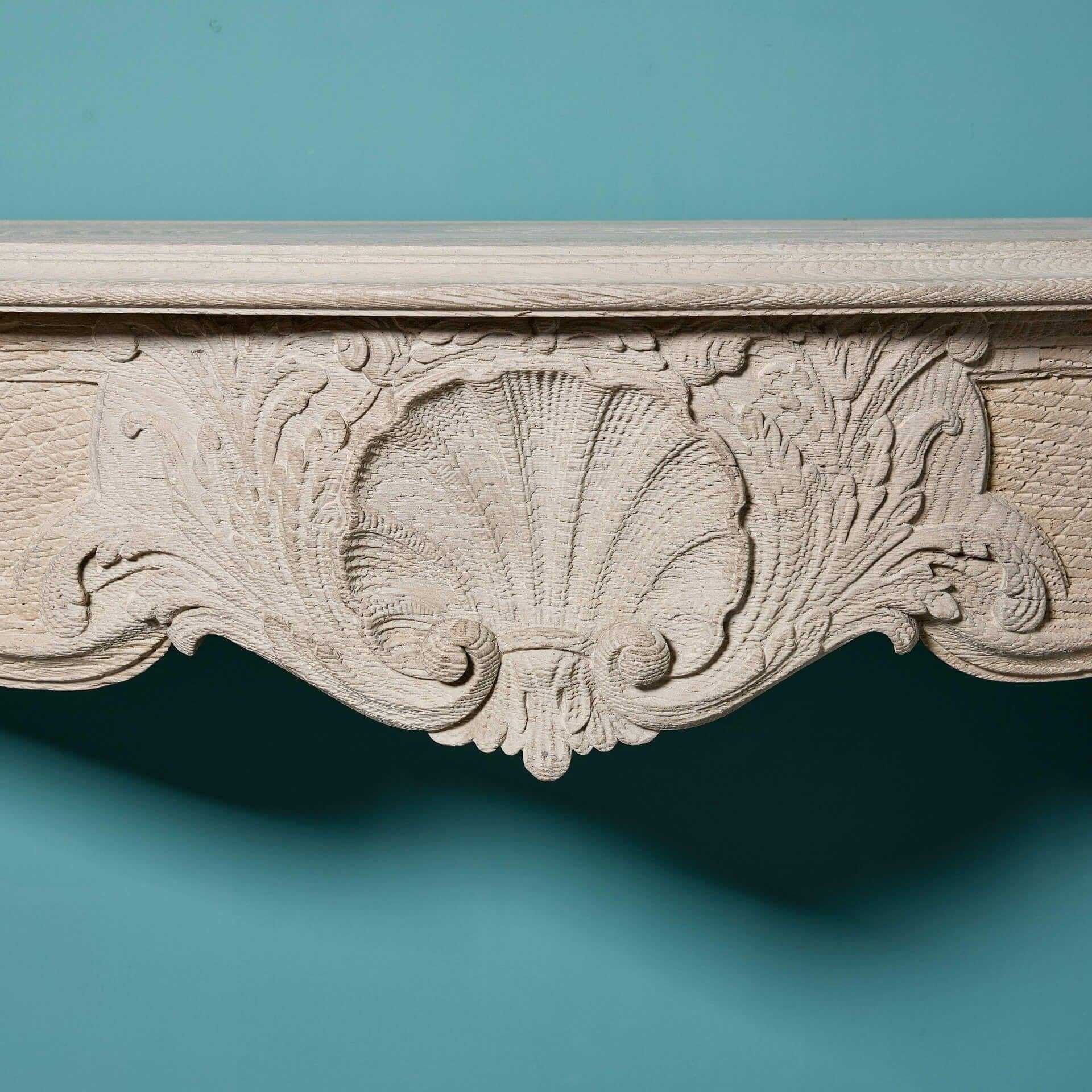Louis XV Style English Oak Fire Surround In Fair Condition For Sale In Wormelow, Herefordshire