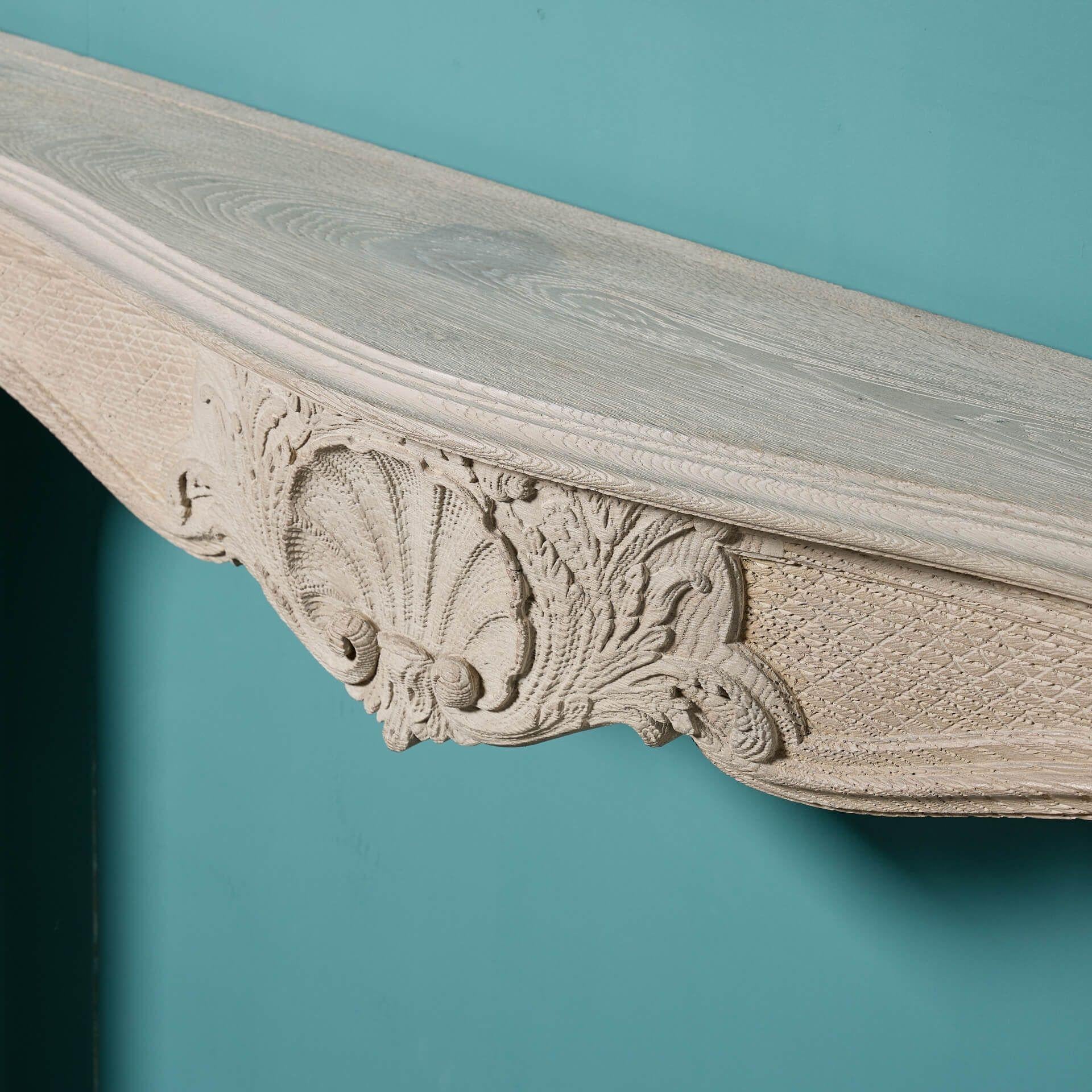 20th Century Louis XV Style English Oak Fire Surround For Sale