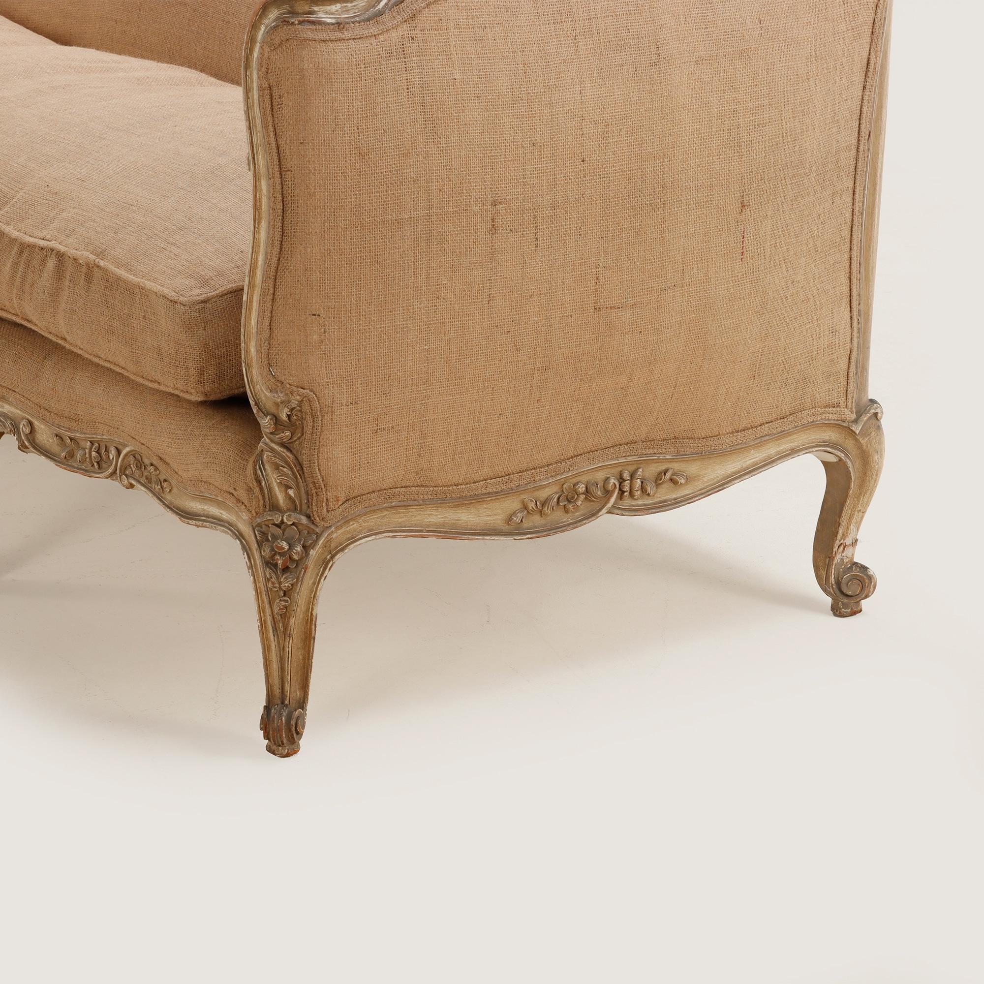 Louis XV style even arm sofa C 1910 In Good Condition In Philadelphia, PA