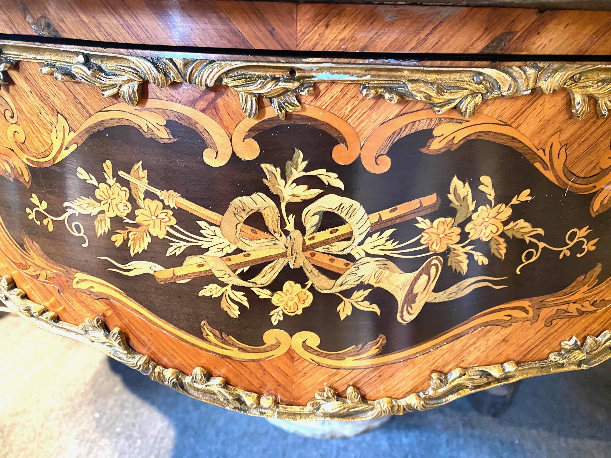 Louis XV Style Extensively Inlaid Marquetry Center Table For Sale 8