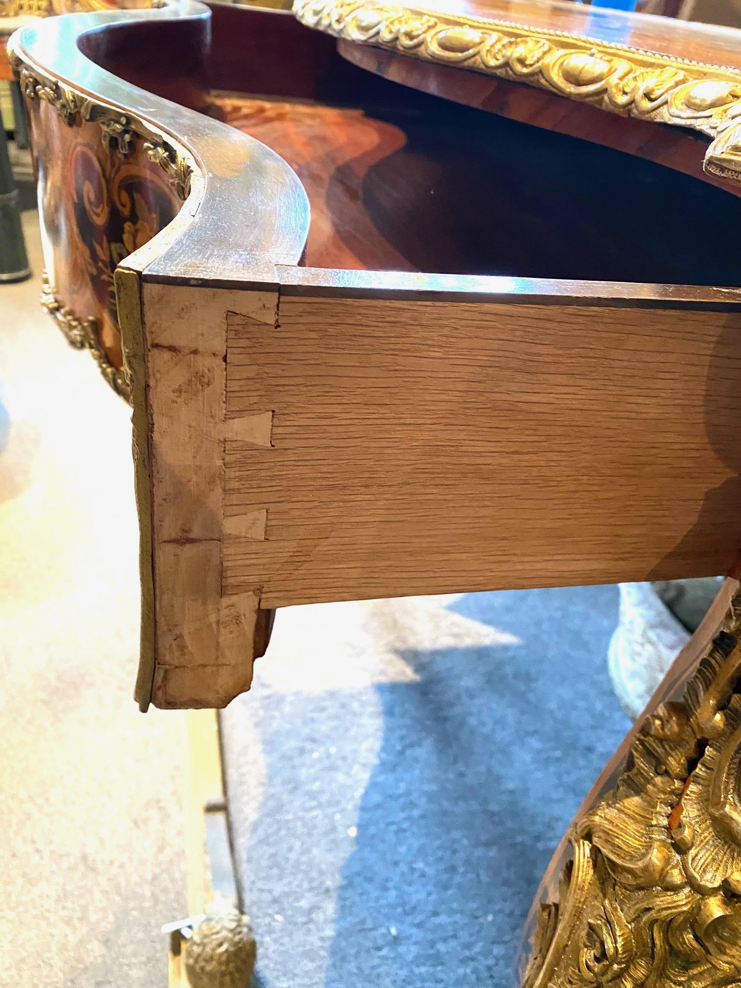 Louis XV Style Extensively Inlaid Marquetry Center Table For Sale 11