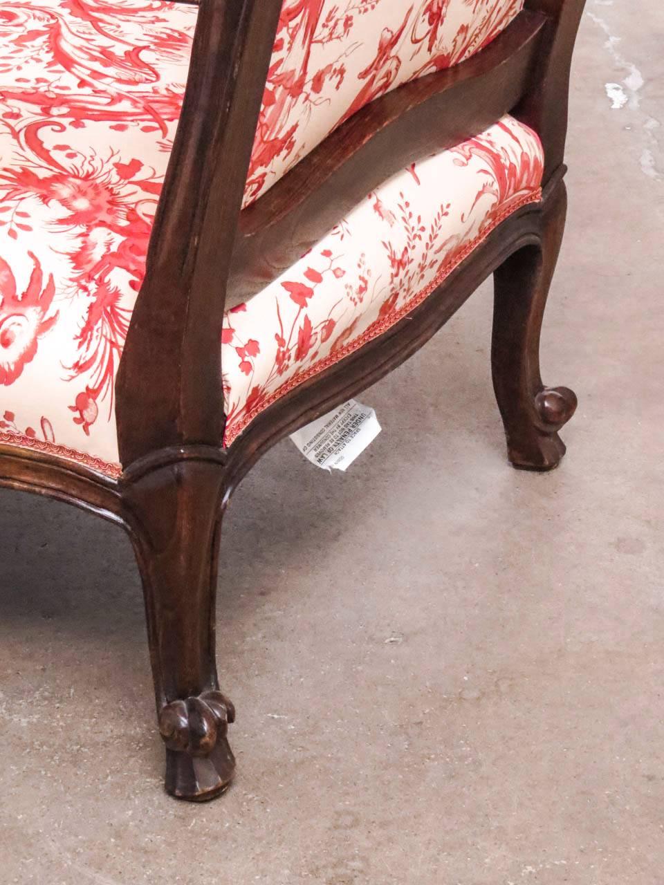 Louis XV Style Fauteuil Armchairs with Scalamandre Chinoiserie Toile 6