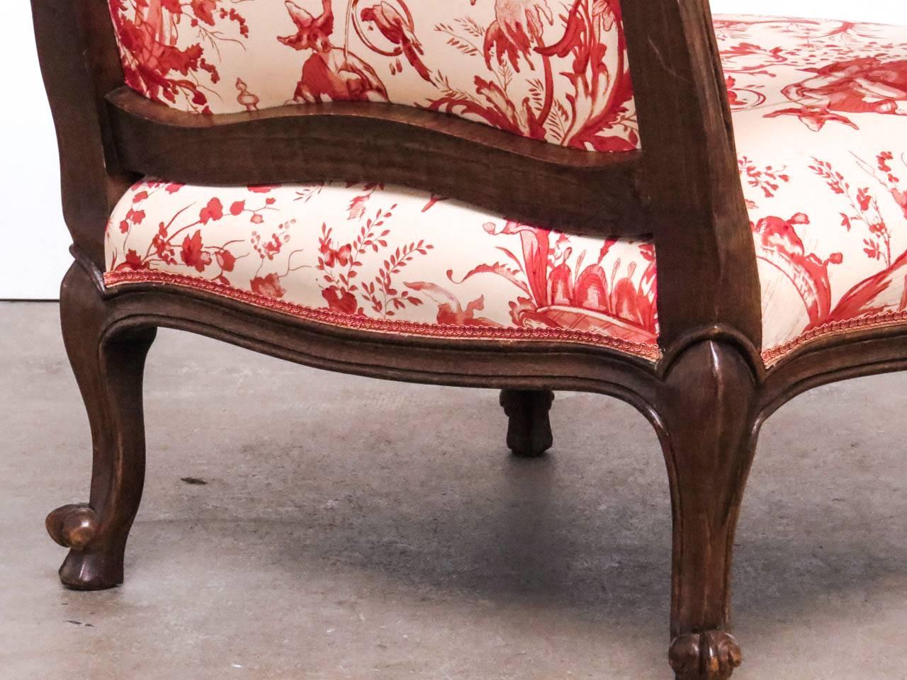 Louis XV Style Fauteuil Armchairs with Scalamandre Chinoiserie Toile 7