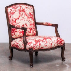 Louis XV Style Fauteuil Armchairs with Scalamandre Chinoiserie Toile