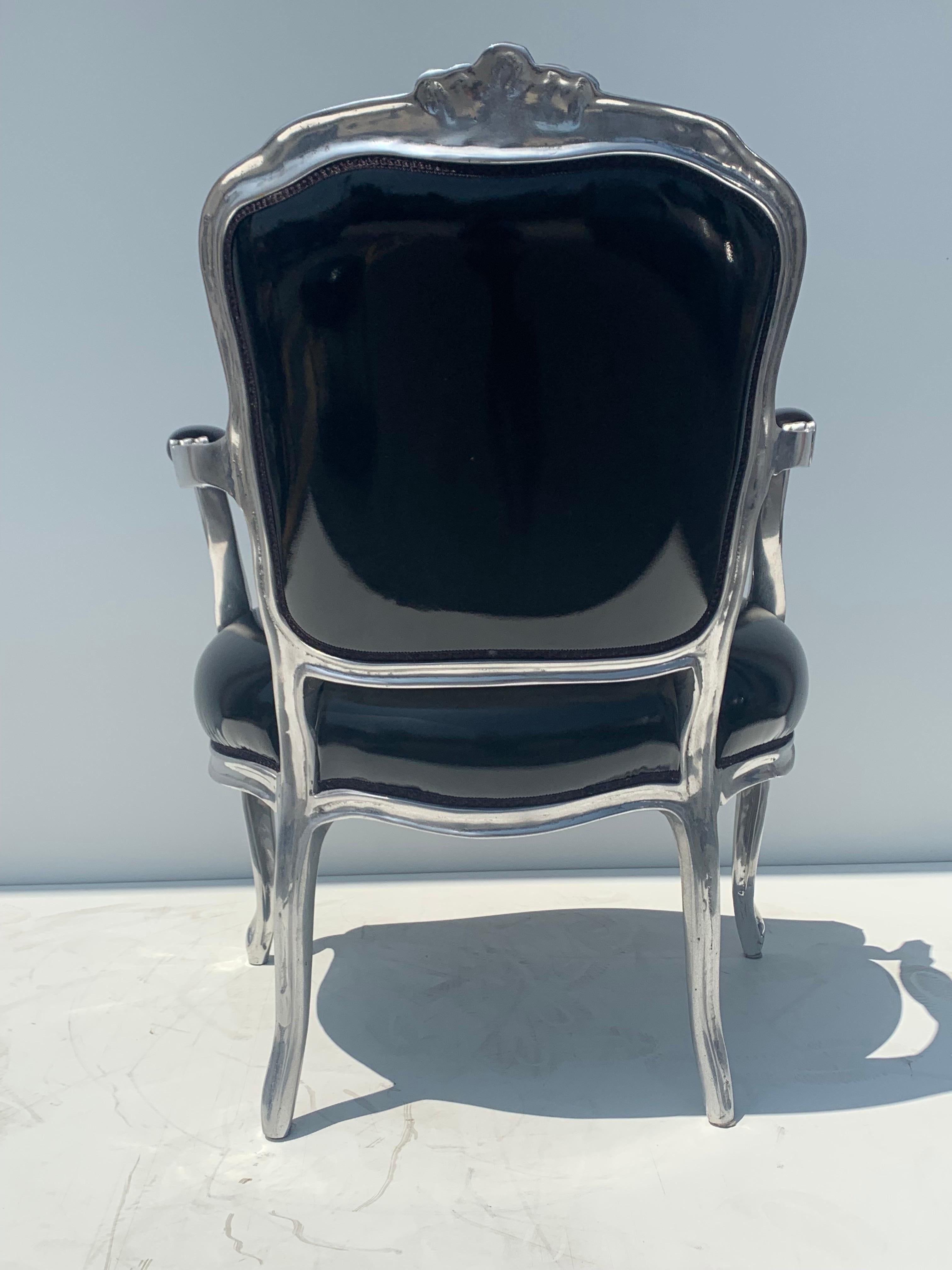 Fauteuil Chair Footrest in Solid Aluminum In Good Condition In North Hollywood, CA