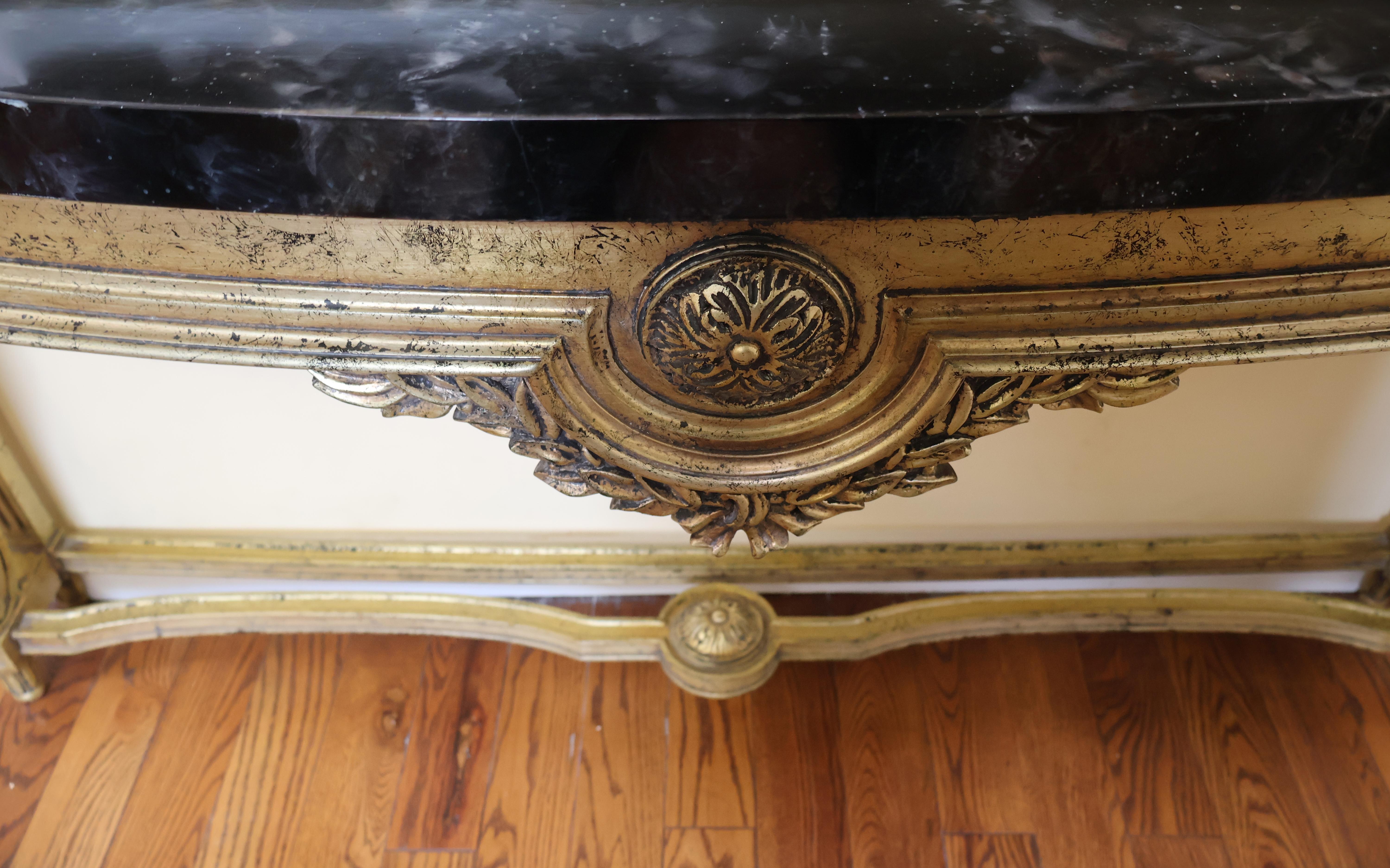 Louis XV Stil Faux Marmor Gold Konsolentisch zugeschrieben Maison Jansen im Angebot 6